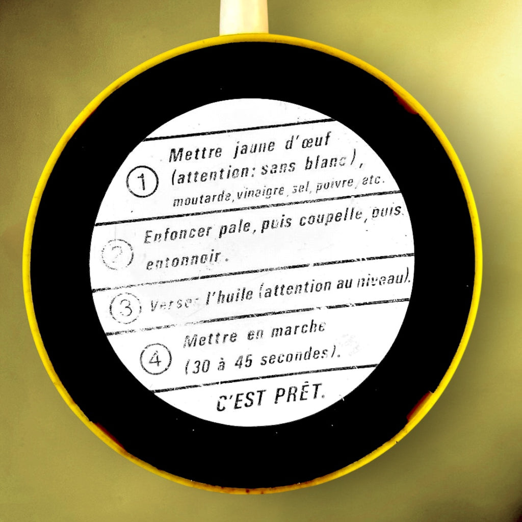 Mayonnaise Minute SEB Jaune Électrique Design Pop Années 70 - Boîte et Mode d'Emploi