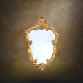 Ancien Miroir Mural en Plâtre Doré de Style Rococo – Déposé VDE – Milieu du XXe siècle