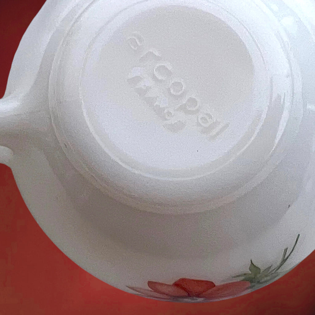 Service Arcopal Flore en Verre Opalin – 8 Tasses et 8 Soucoupes – Années 70