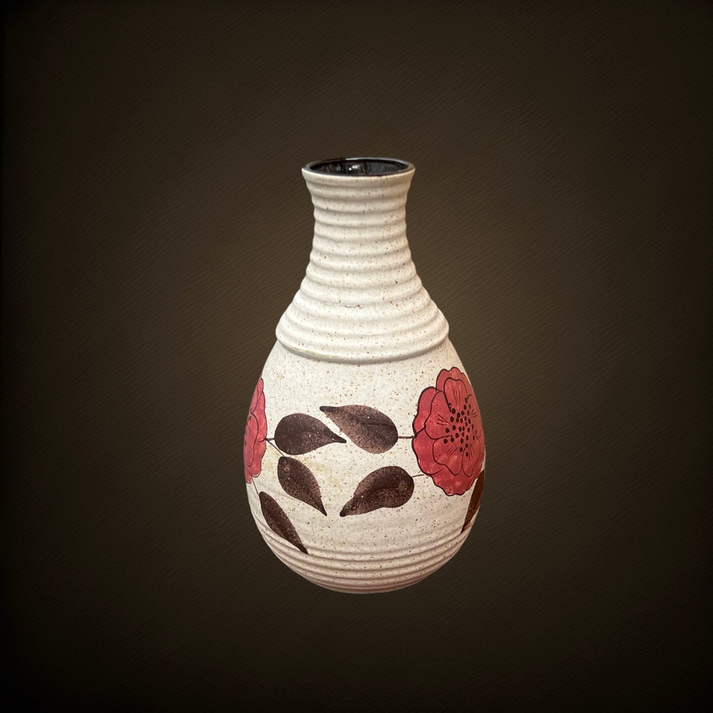 Vase Bay Keramik 631-30 en Céramique à Fleurs Rose Framboise – West Germany - Années 60-70