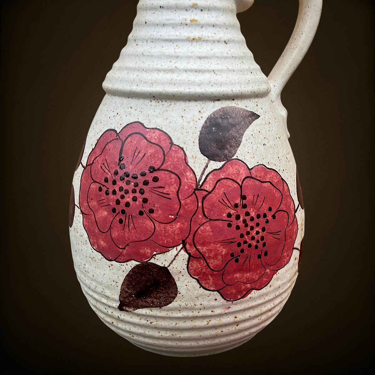 Vase Bay Keramik 631-30 en Céramique à Fleurs Rose Framboise – West Germany - Années 60-70