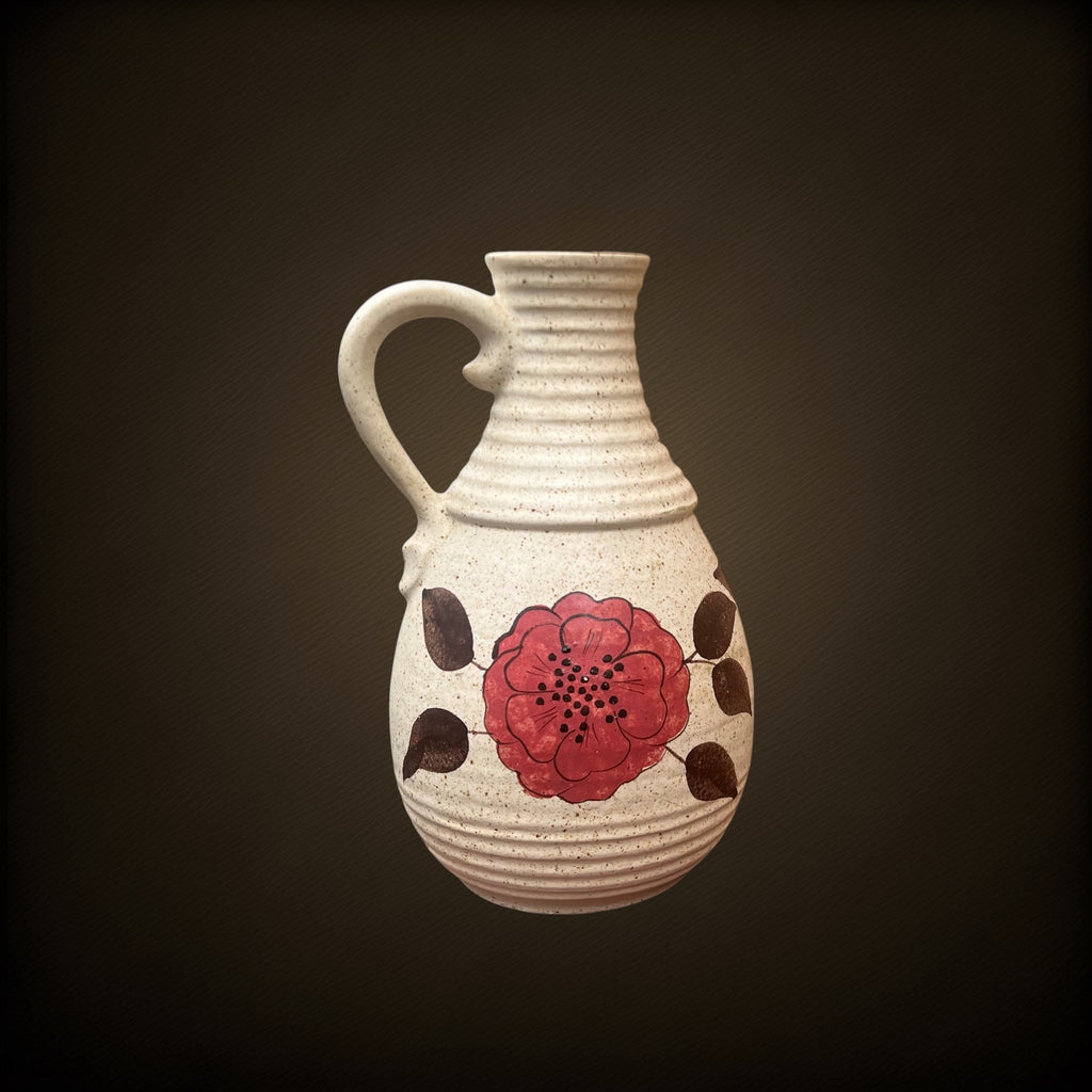 Vase Bay Keramik 631-30 en Céramique à Fleurs Rose Framboise – West Germany - Années 60-70