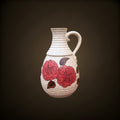 Vase Bay Keramik 631-30 à Décor Floral Rose Framboise – Années 60-70