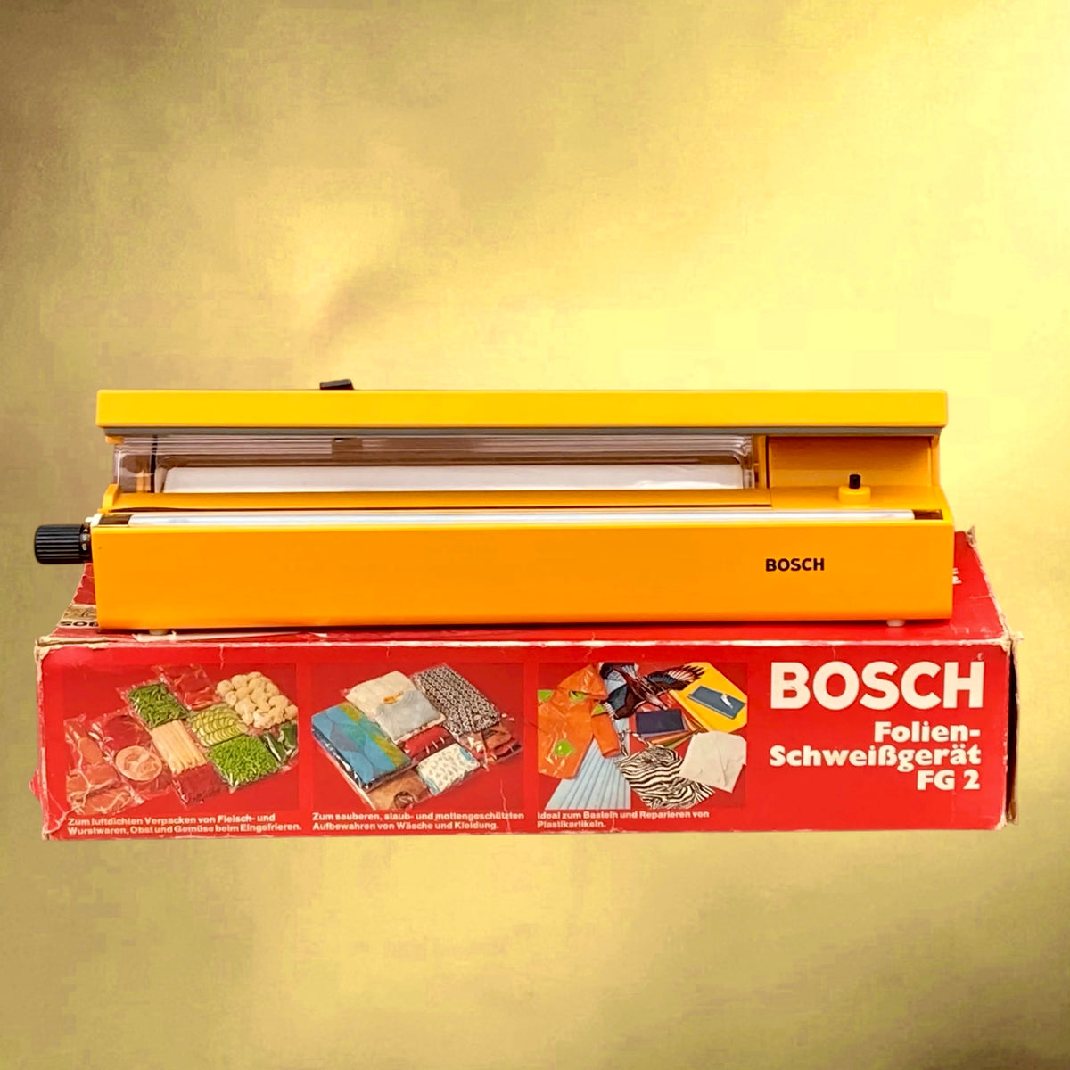 Soudeuse Électrique de Sachets Bosch FG2 en Plastique Jaune – Allemagne, Années 70