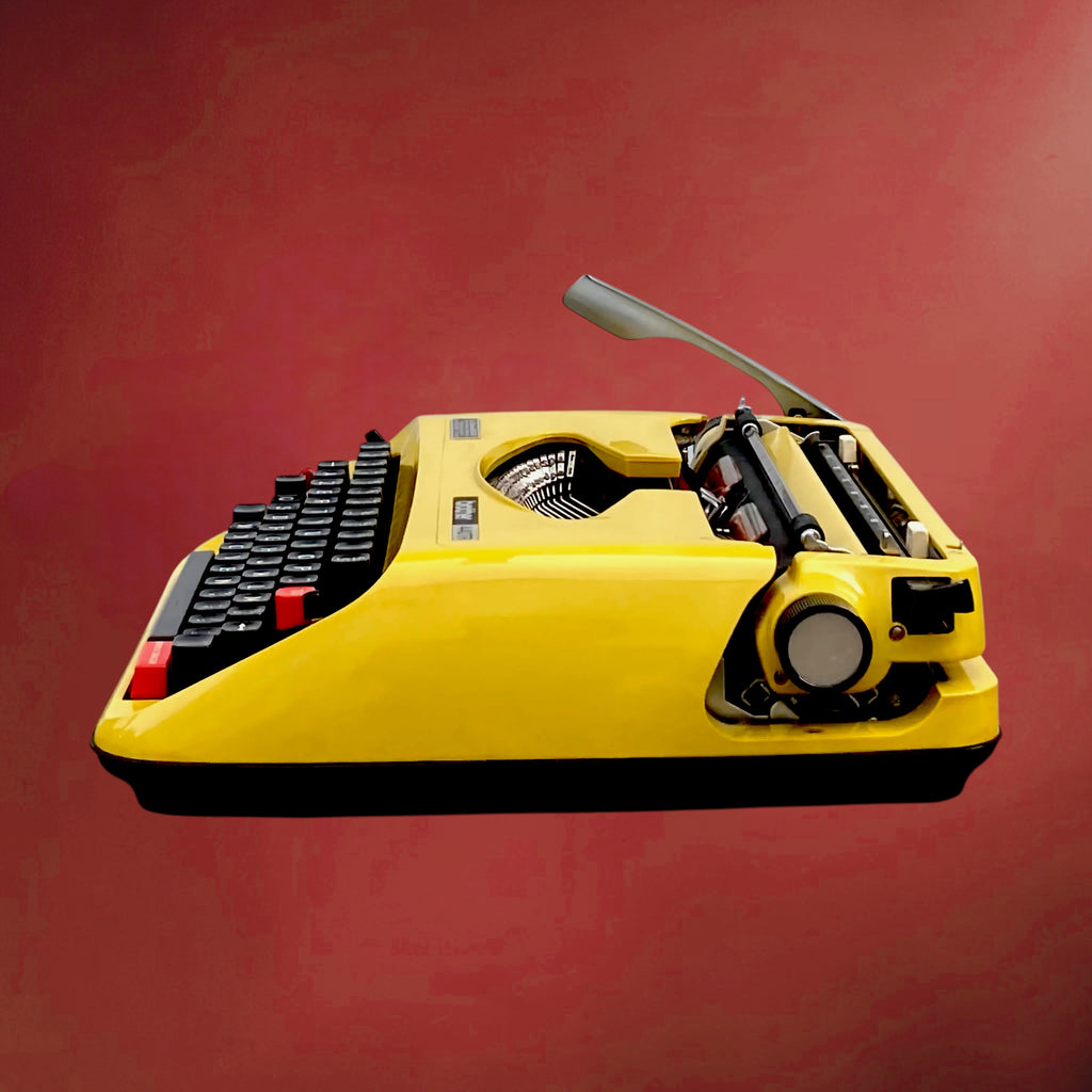 Machine à Écrire Brother 440TR Jaune AZERTY avec Étui Rigide – 1974