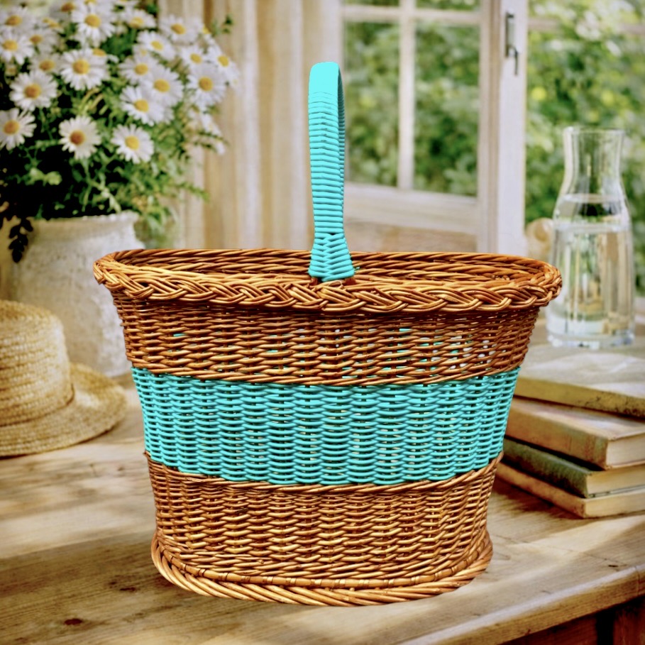 panier-vintage-osier-scoubidou-turquoise-annees-60