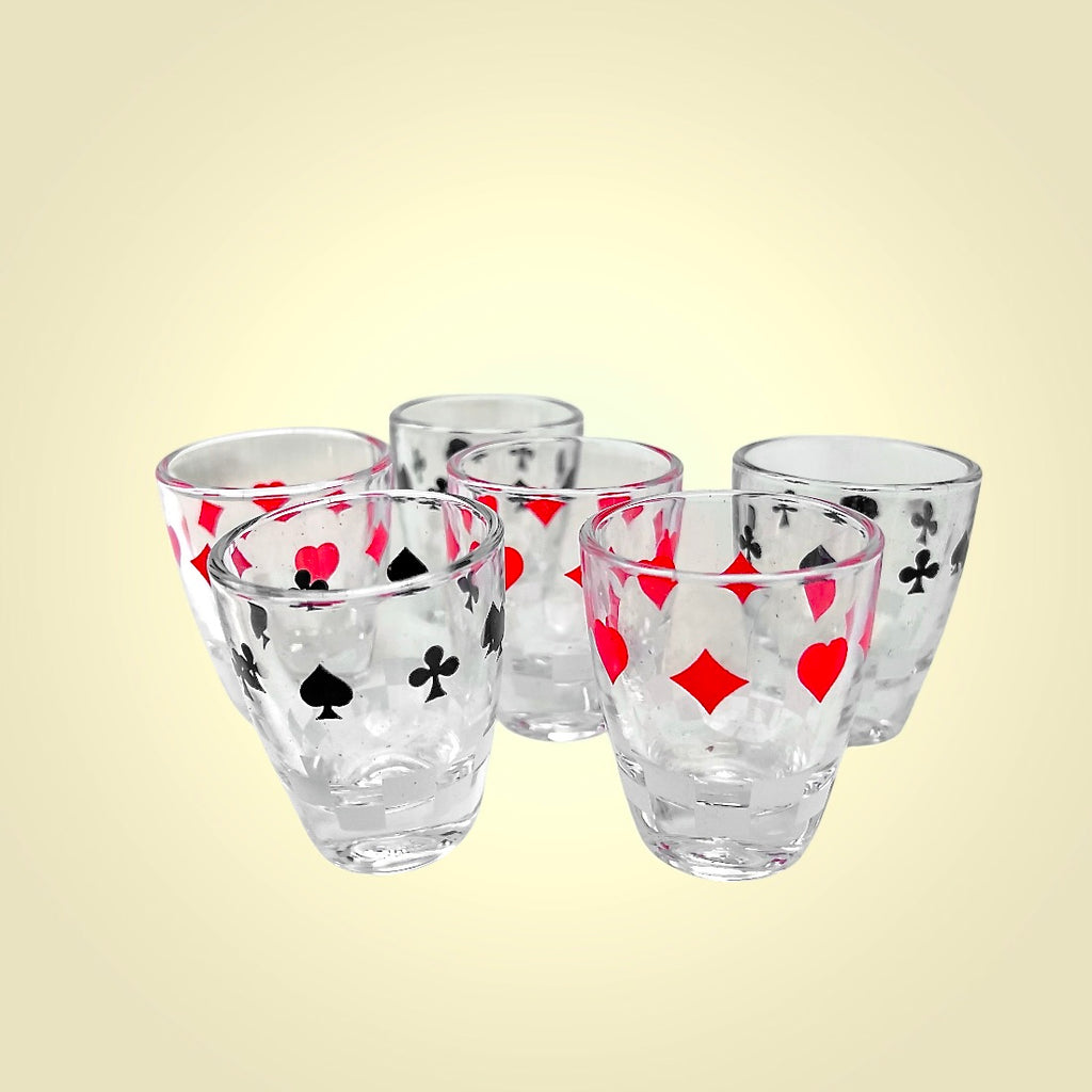 Service à Liqueur Vintage Cartes à Jouer – Carafe et 6 Verres J.G. Durand Arques Années 70