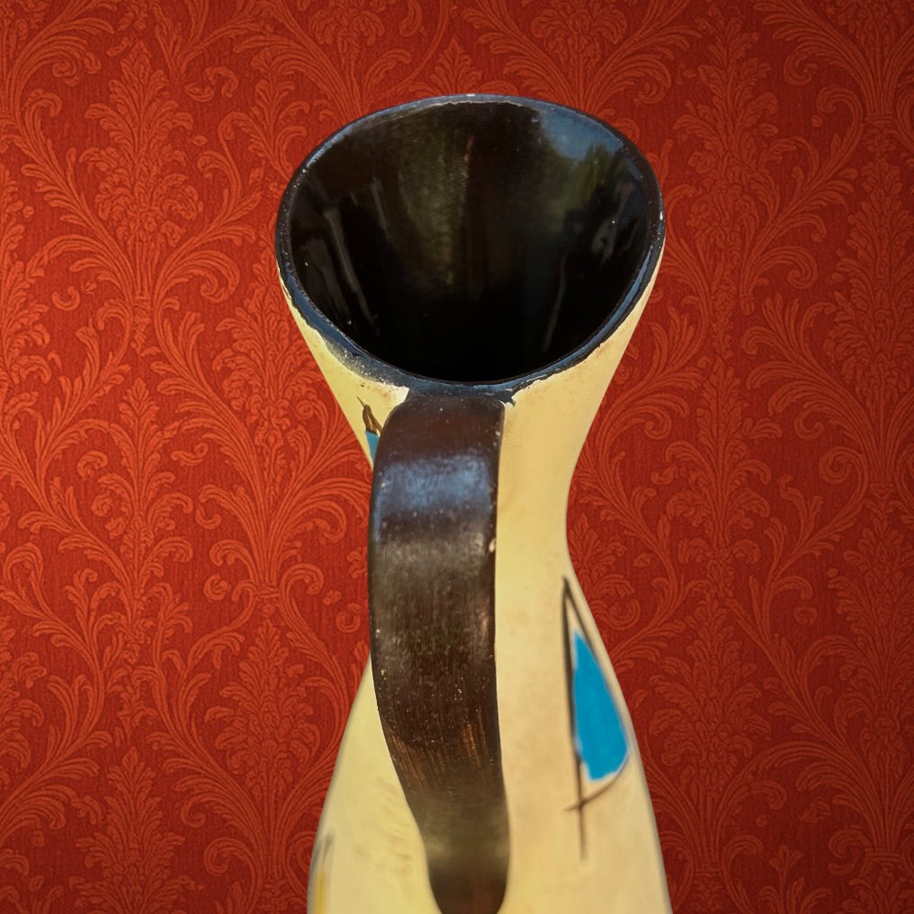 Vase Pichet Bay Keramik 243-25 Décor Kongo Polychrome - Fin des Années 50