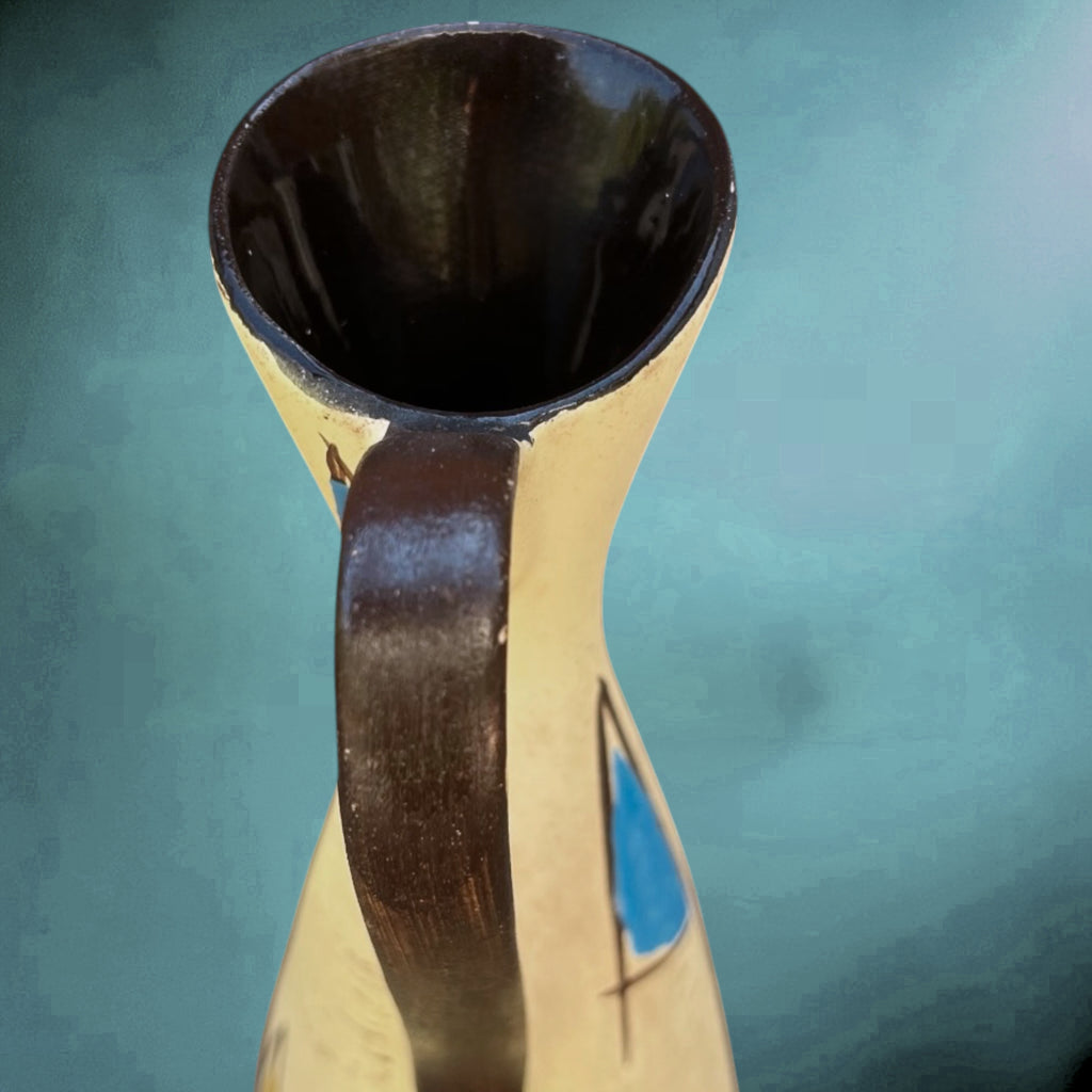 Vase Pichet Bay Keramik 243-25 Décor Kongo Polychrome - Fin des Années 50