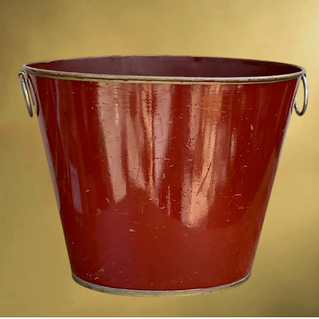 Corbeille vintage en tôle Cadillac 1907 – panier décoratif industriel années 60
