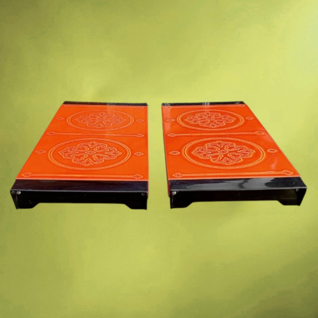Paire de chauffe-plats électriques NEY Nicolette orange – design vintage années 70
