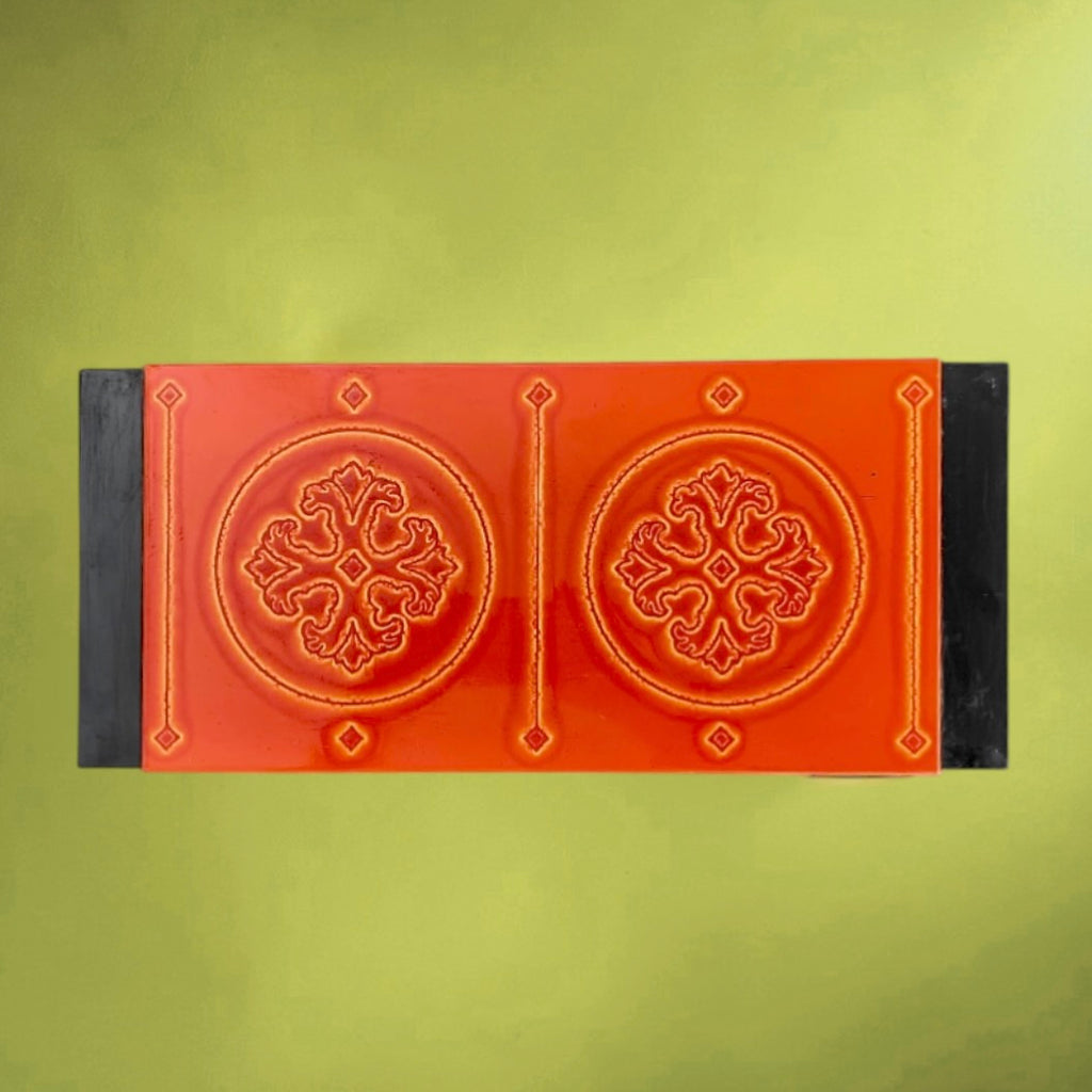 Paire de chauffe-plats électriques NEY Nicolette orange – design vintage années 70