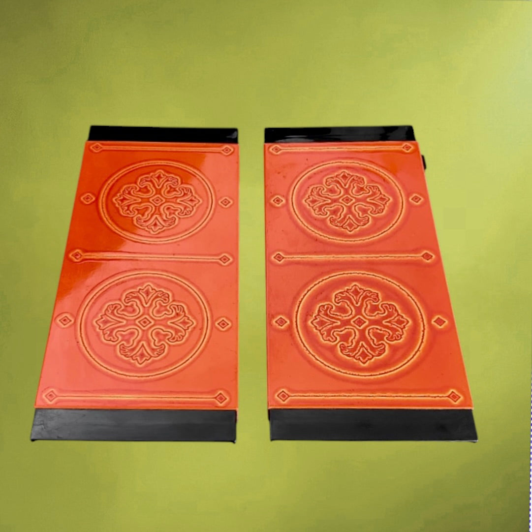 Paire de chauffe-plats électriques NEY Nicolette orange – design vintage années 70