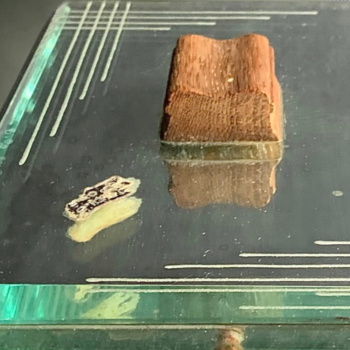 Boîte à bijoux Art Déco en verre miroir biseauté et bois – coffret vintage années 1940