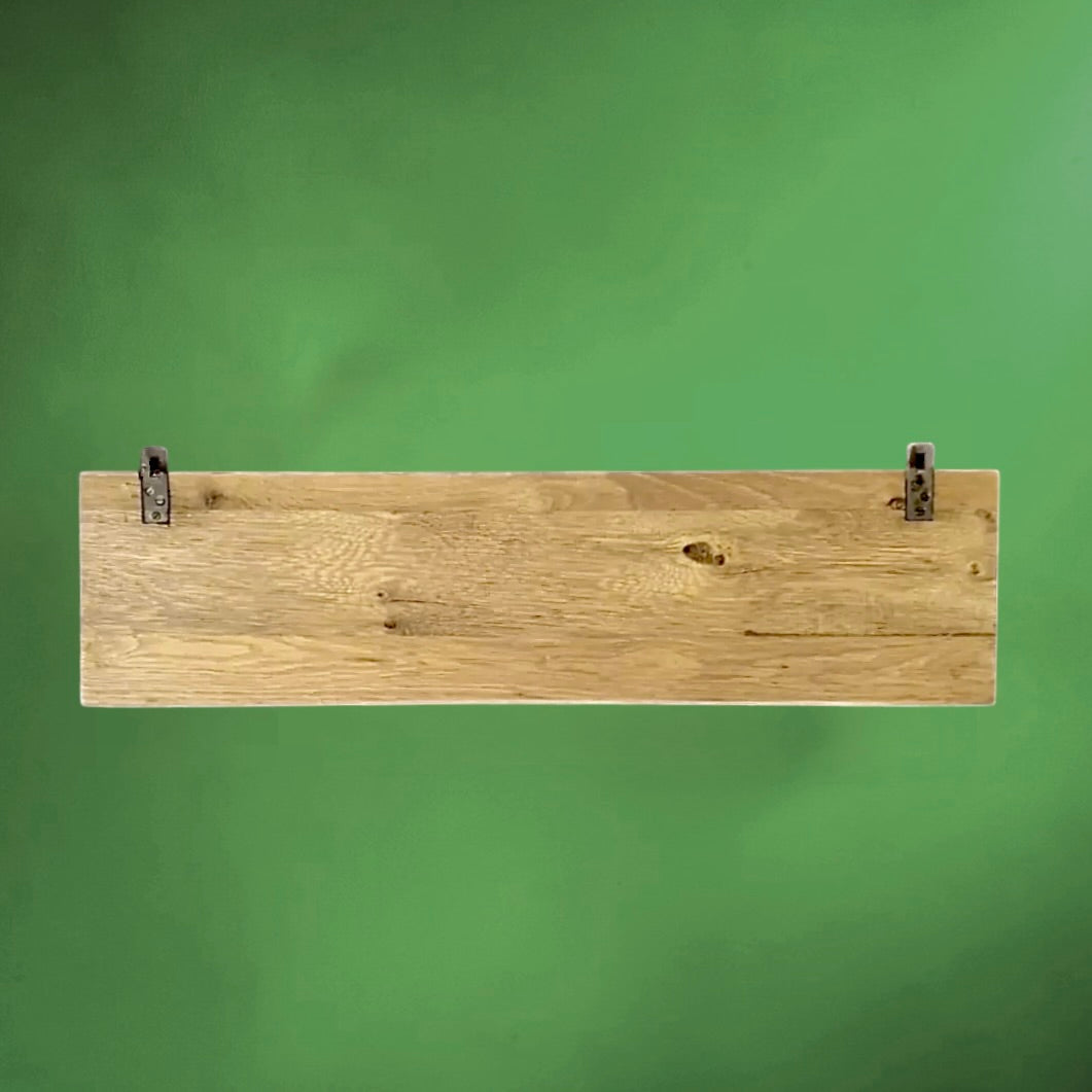 Portemanteau mural vintage bois massif 5 patères aluminium chromé années 70