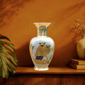 Vase vintage en laiton cloisonné décor hiboux années 70