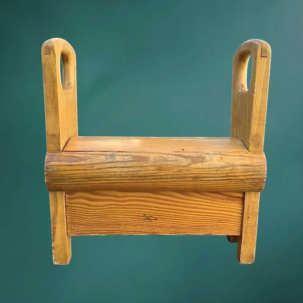 Agrès gymnastique ancien bois massif cheval arçon vintage déco industrielle