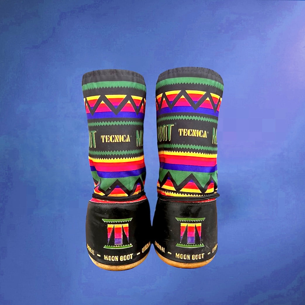 Moon Boot Tecnica vintage modèle Mexico – bottes neige rétro multicolores – pointure 39/41