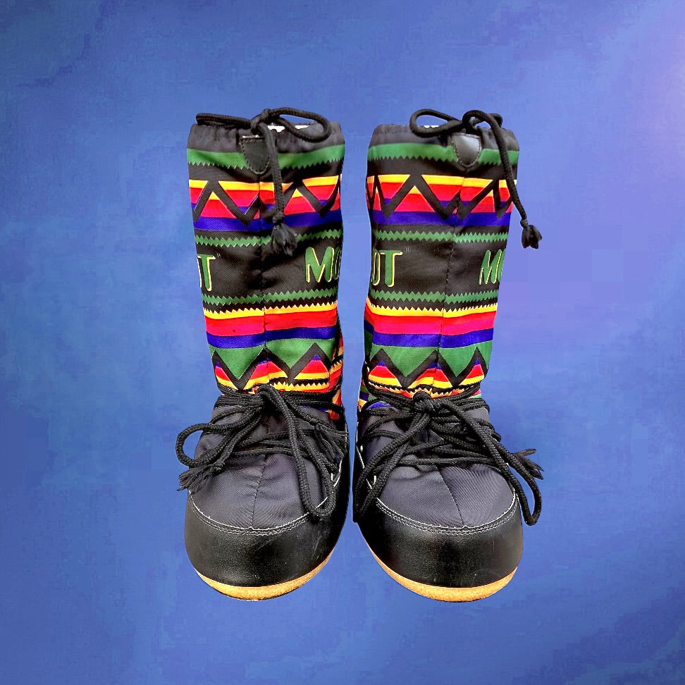 Moon Boot Tecnica vintage modèle Mexico – bottes neige rétro multicolores – pointure 39/41