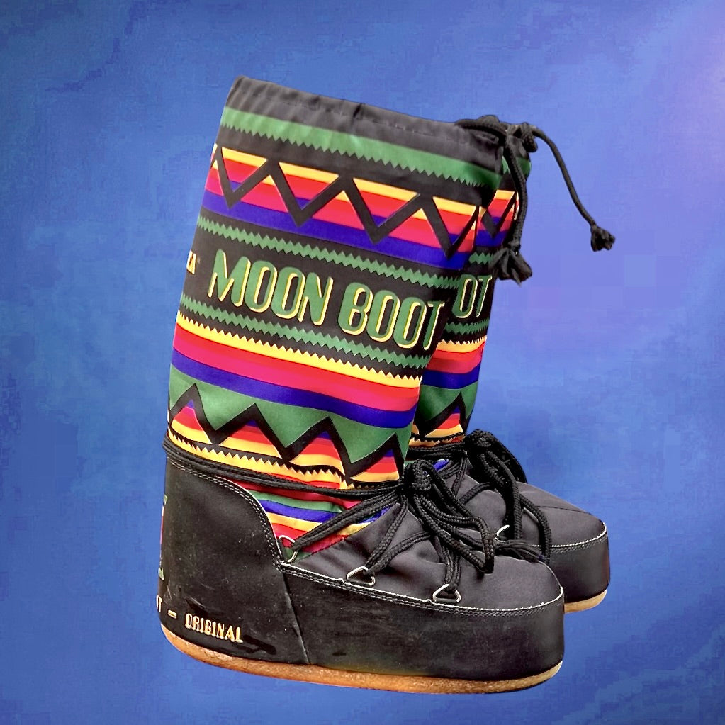Moon Boot Tecnica vintage modèle Mexico – bottes neige rétro multicolores – pointure 39/41
