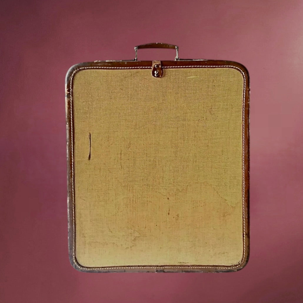 Valise vintage Mädler Aviatic 1920 – malle de voyage cuir avec cintres d’origine