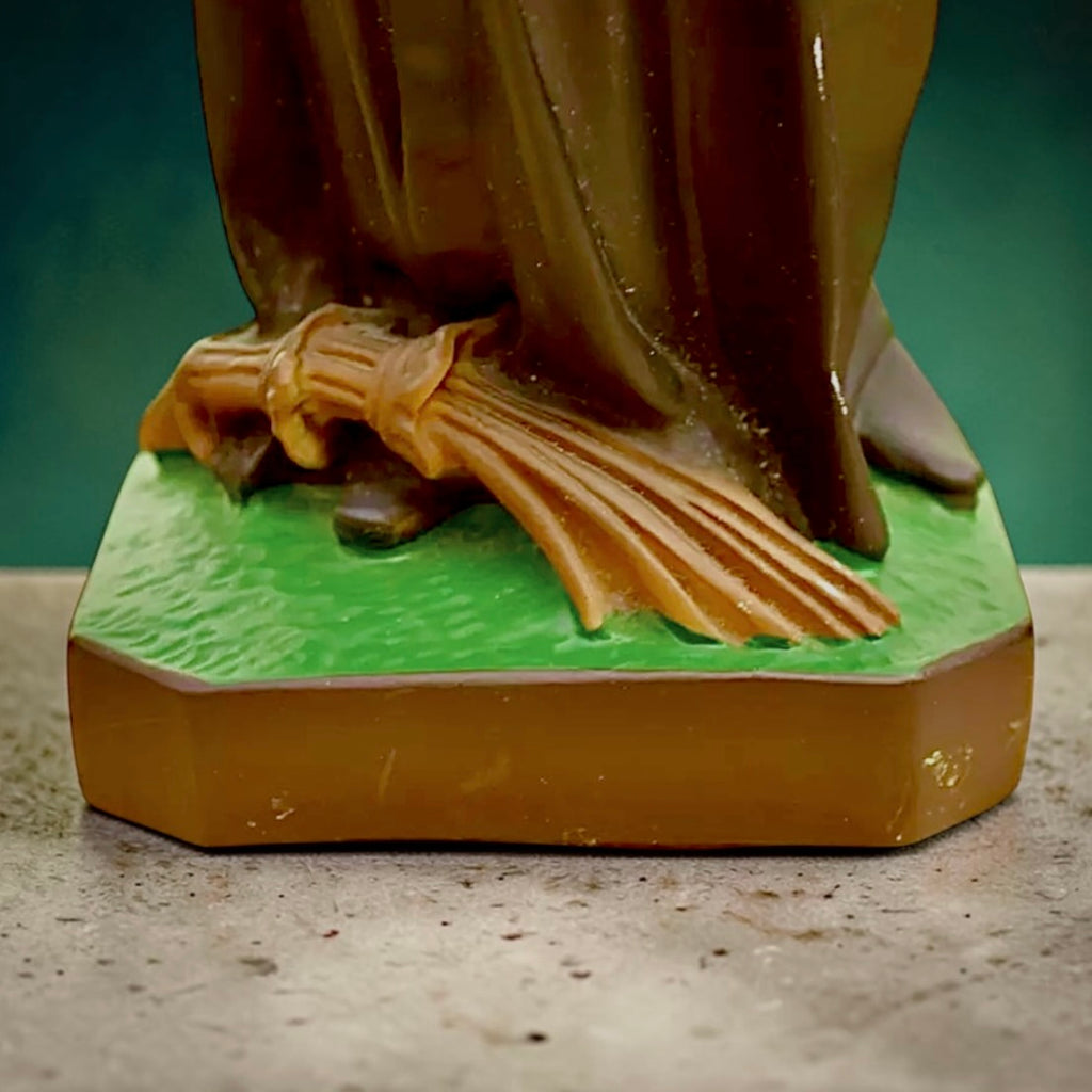 Statue Sainte Rita vintage – résine peinte main Italie 40 cm
