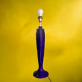 Grand pied de lampe vintage en céramique bleu cobalt  – années 1960