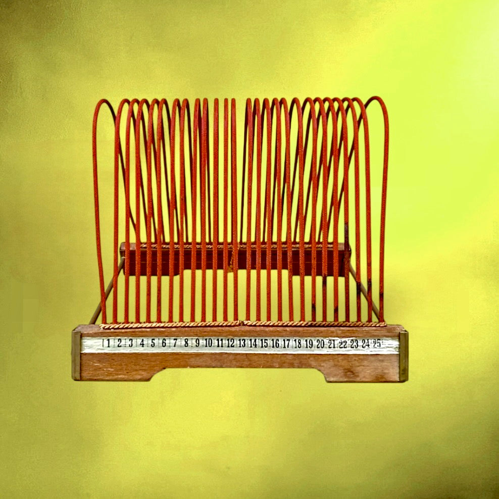 Paire de porte-disques vintage années 60 – rangement 45 tours – rouge et bleu – déco rétro vinyle