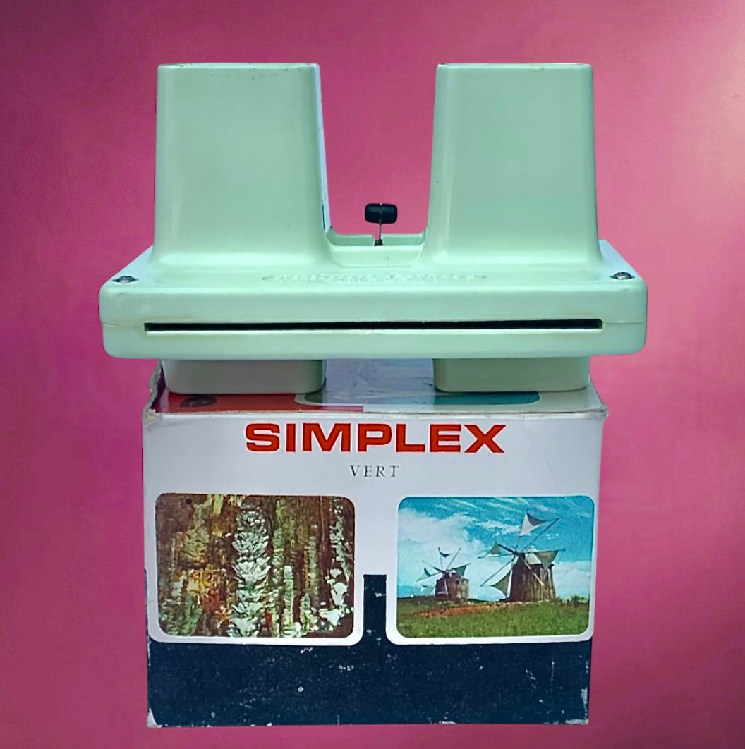 Stéréoscope Lestrade Simplex vintage vert – visionneuse 3D France années 60 avec boîte