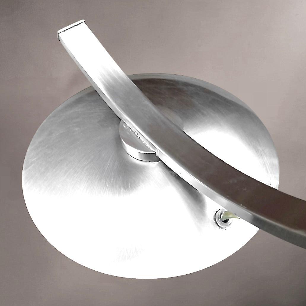 Lampe design vintage aluminium courbe abat-jour rouge Massive