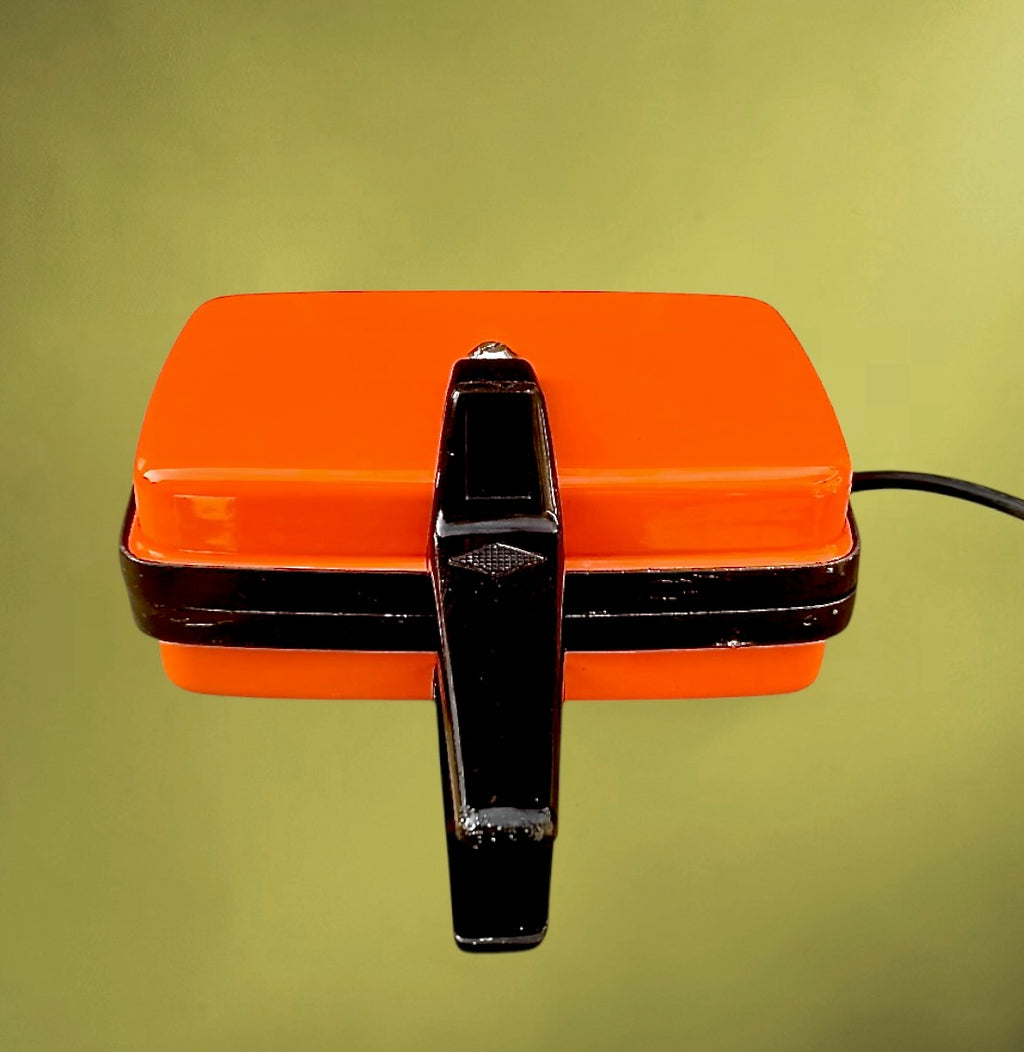 Appareil croque-monsieur vintage orange Bakélite années 60 70 grill sandwich rétro