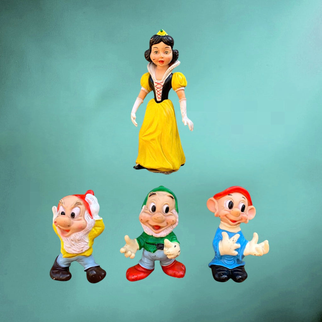 Blanche Neige et les 7 nains vintage Disney années 60 – figurines pouet complètes