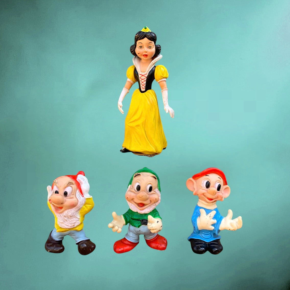 Blanche Neige et les 7 nains vintage Disney années 60 – figurines pouet complètes