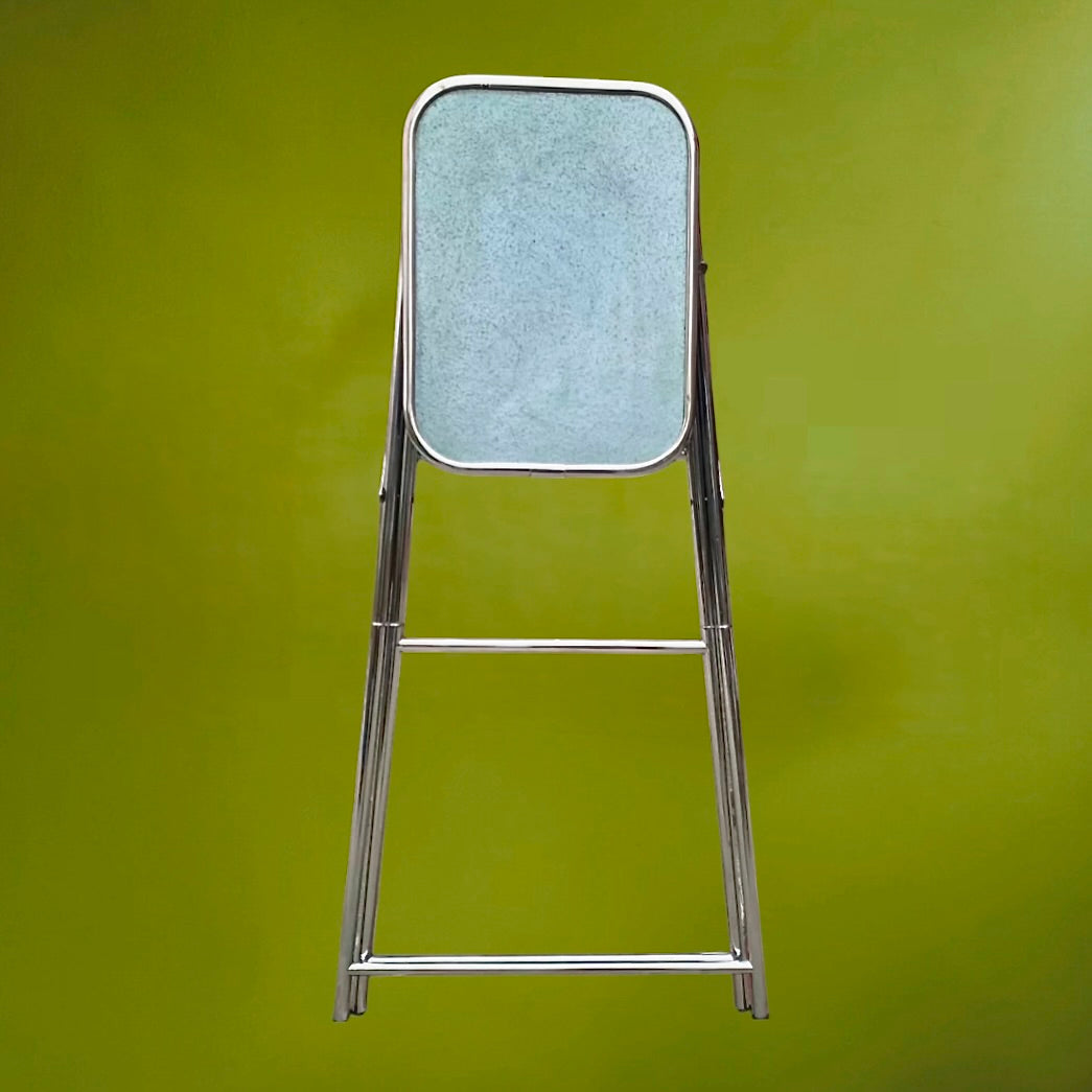 Table de projection vintage pliante métal chromé formica bleu années 60