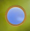 Miroir rond vintage en bambou et rotin – esprit bohème – années 70
