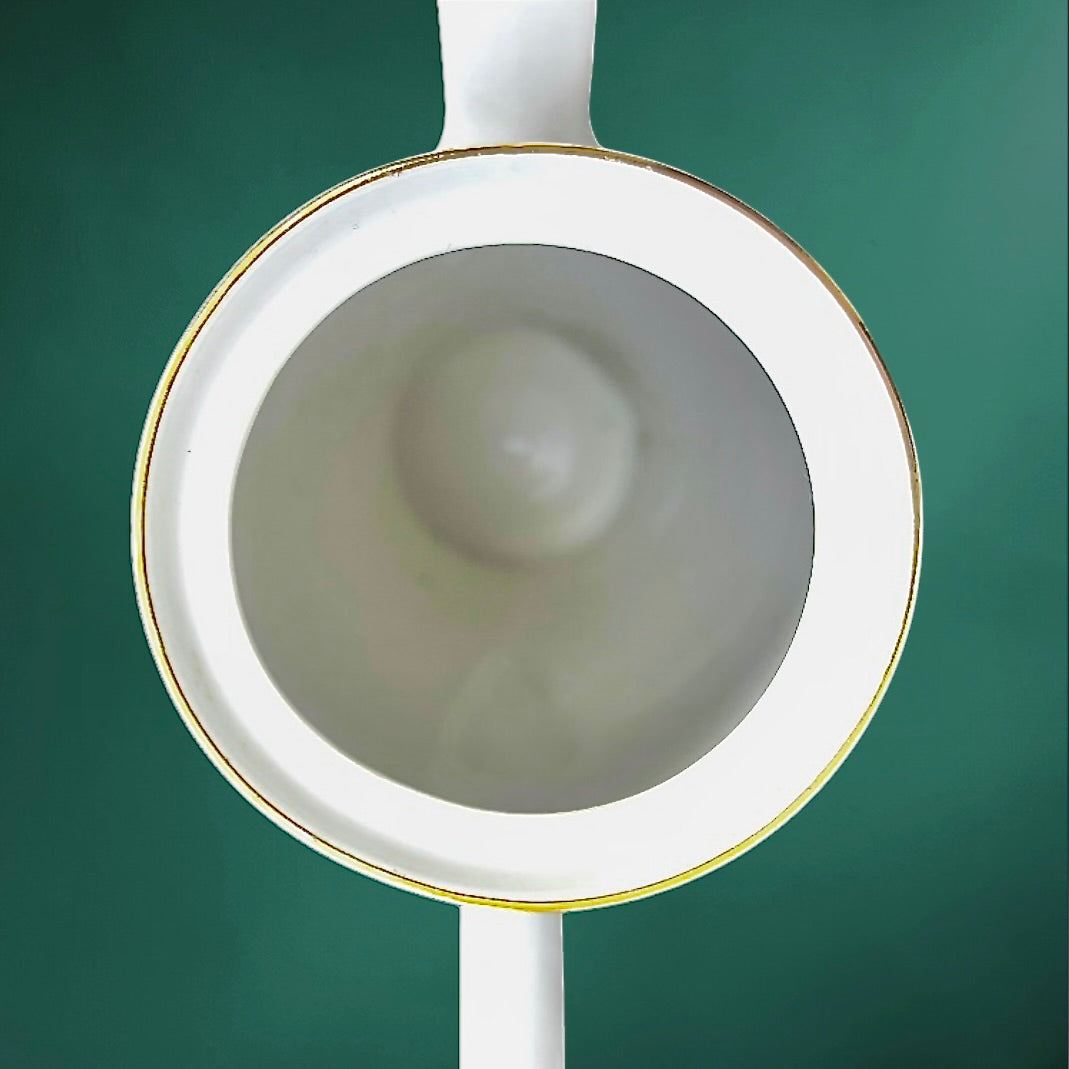 Cafetière vintage Bareuther Bavaria porcelaine blanche décor graphique moderniste West Germany années 50 60