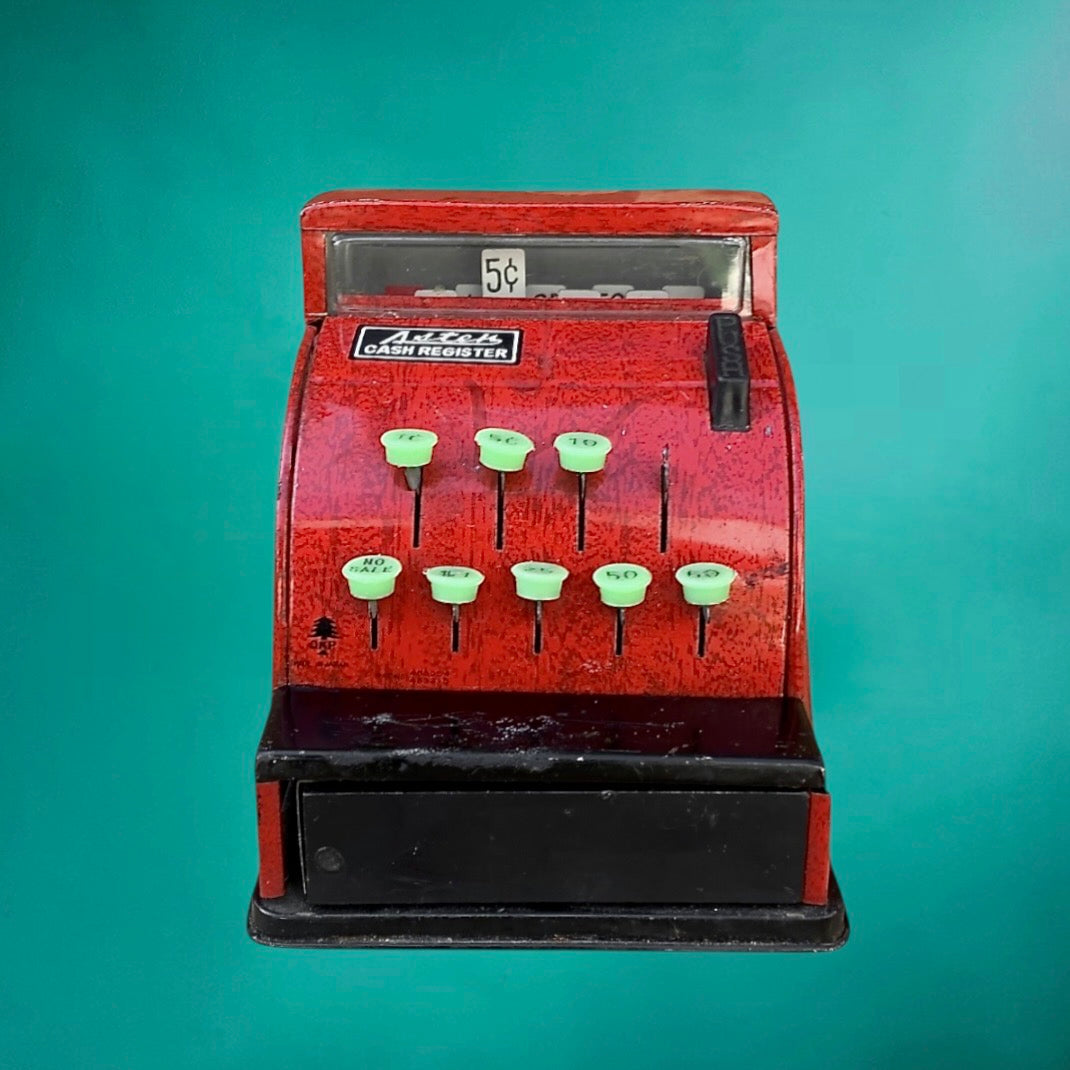Caisse enregistreuse jouet vintage Aster rouge – Japon – années 50/60