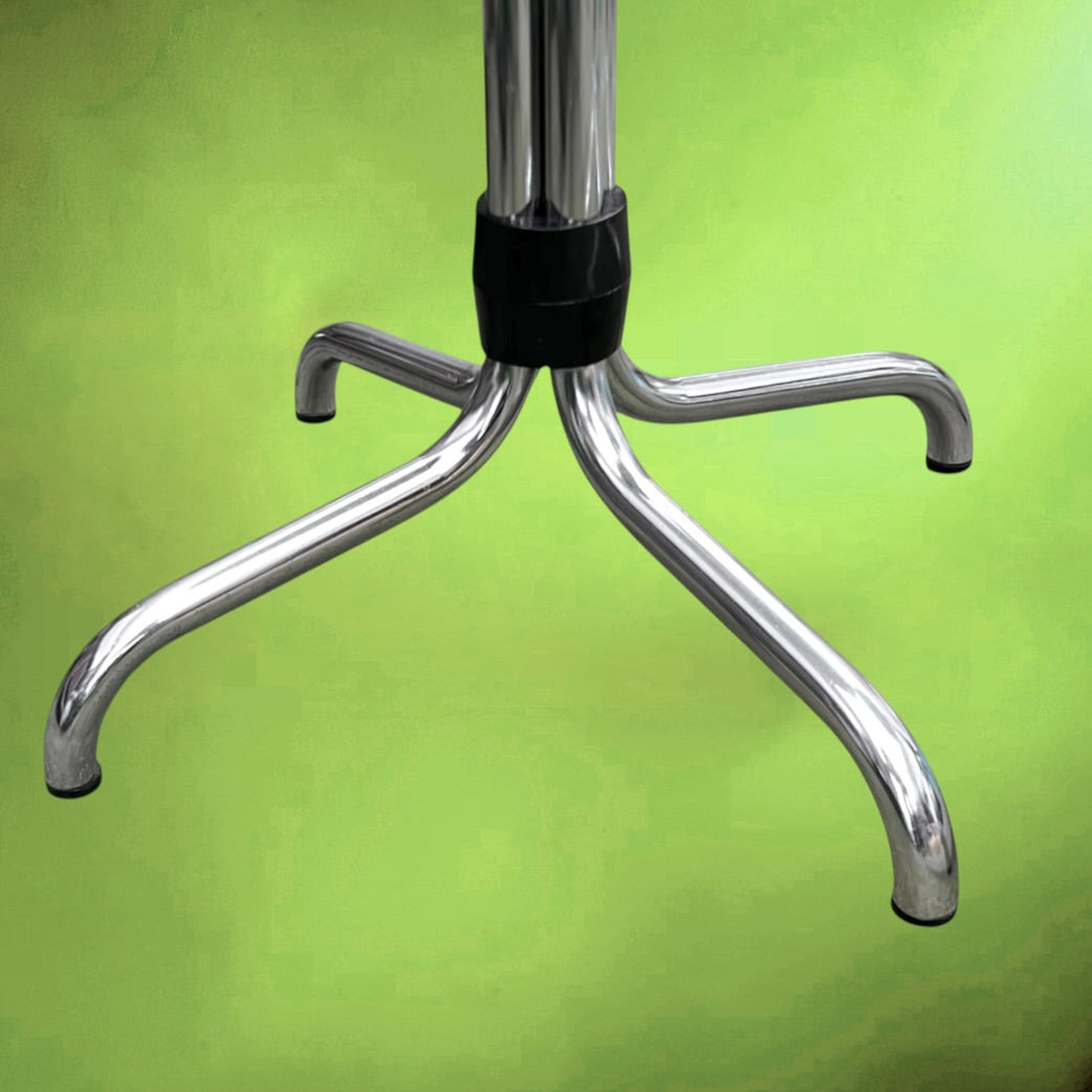 Paire de tabourets Brabantia vintage années 60 chrome et skaï noir design moderniste
