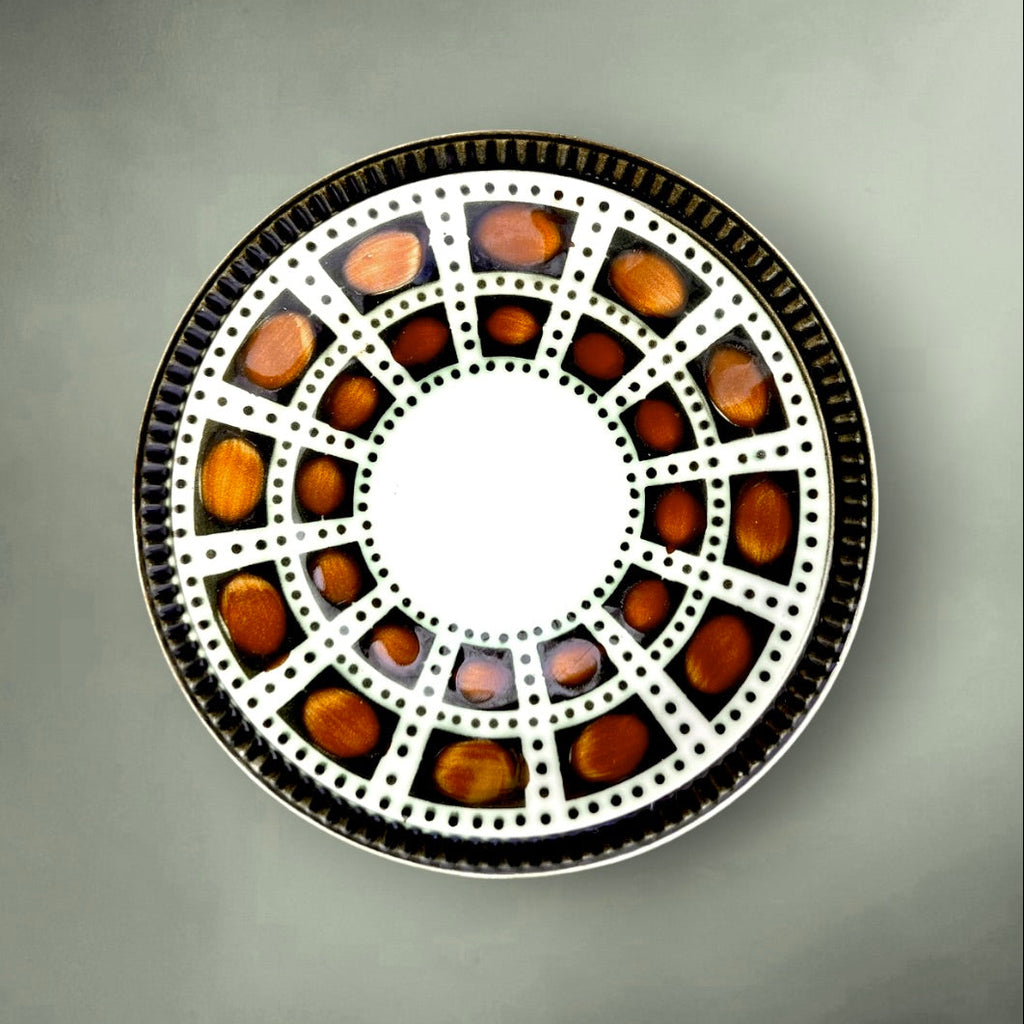 Lot 6 assiettes Royal Boch Bernadette La Louvière 1966 céramique vintage motif géométrique
