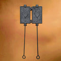 Gaufrier ancien en fonte à cœurs • ustensile de cuisson au feu • vintage années 40