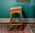 Tabouret d’organiste ancien en chêne massif
