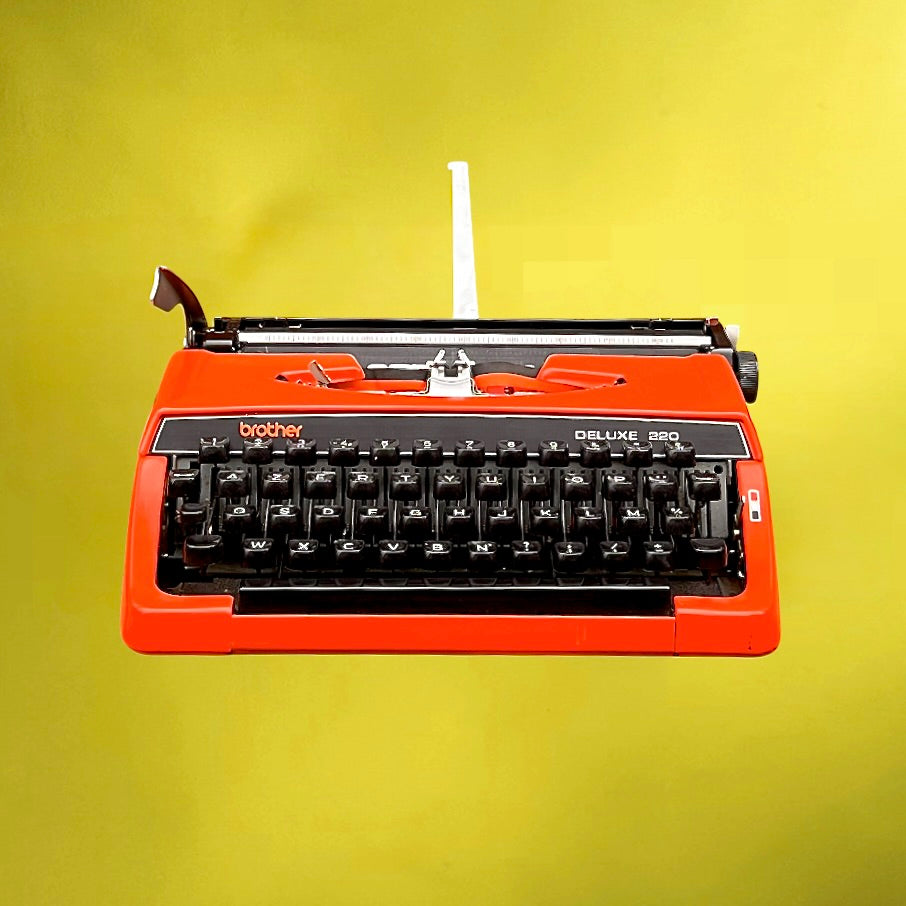 Machine à écrire Brother Deluxe 220 vintage orange Japon - clavier AZERTY
