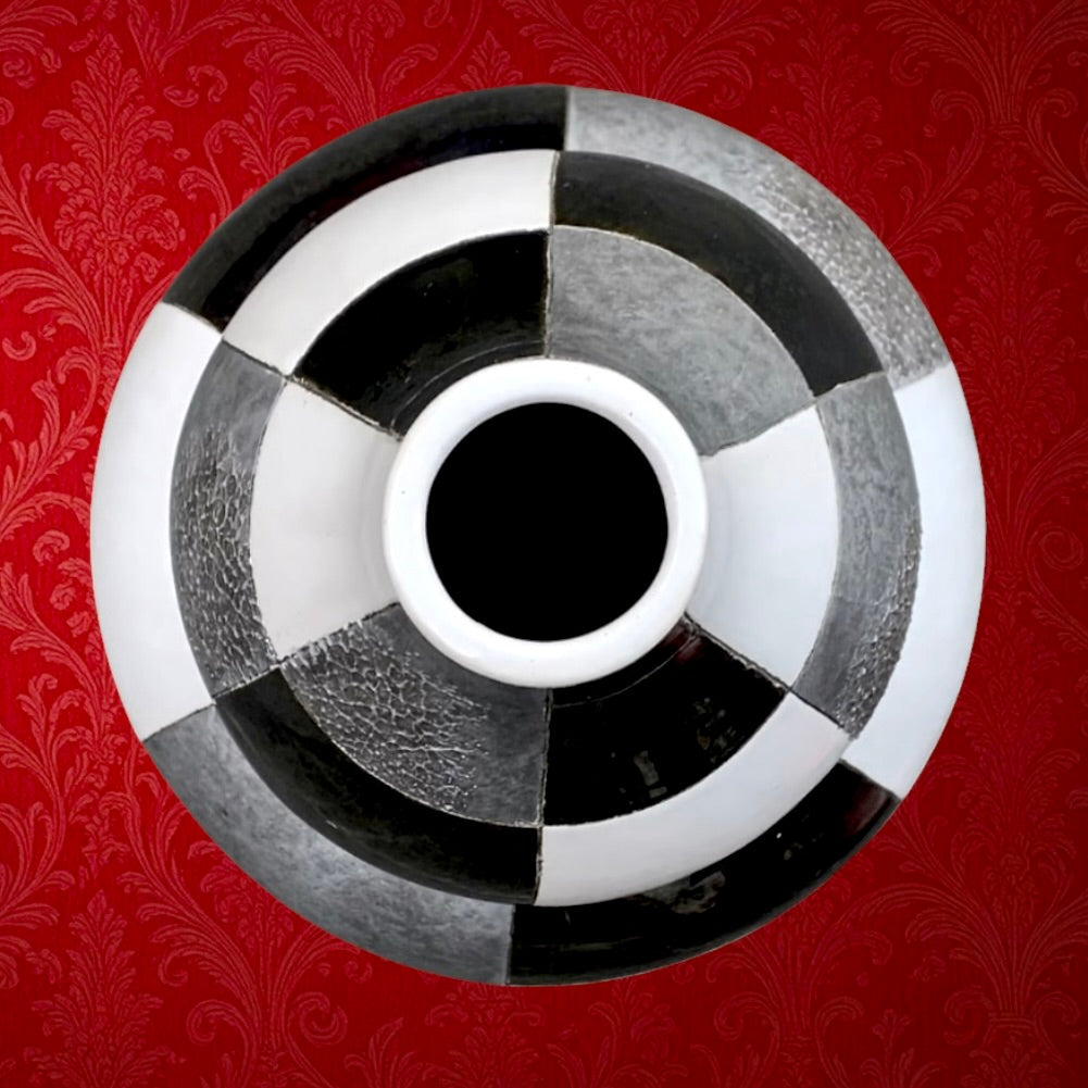 Grand vase Todo Mundo céramique noir blanc graphique années 90