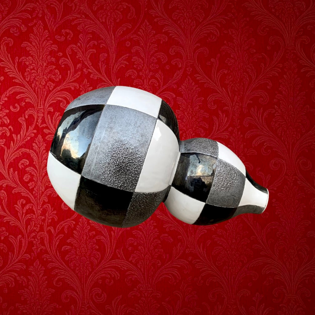 Grand vase Todo Mundo céramique noir blanc graphique années 90