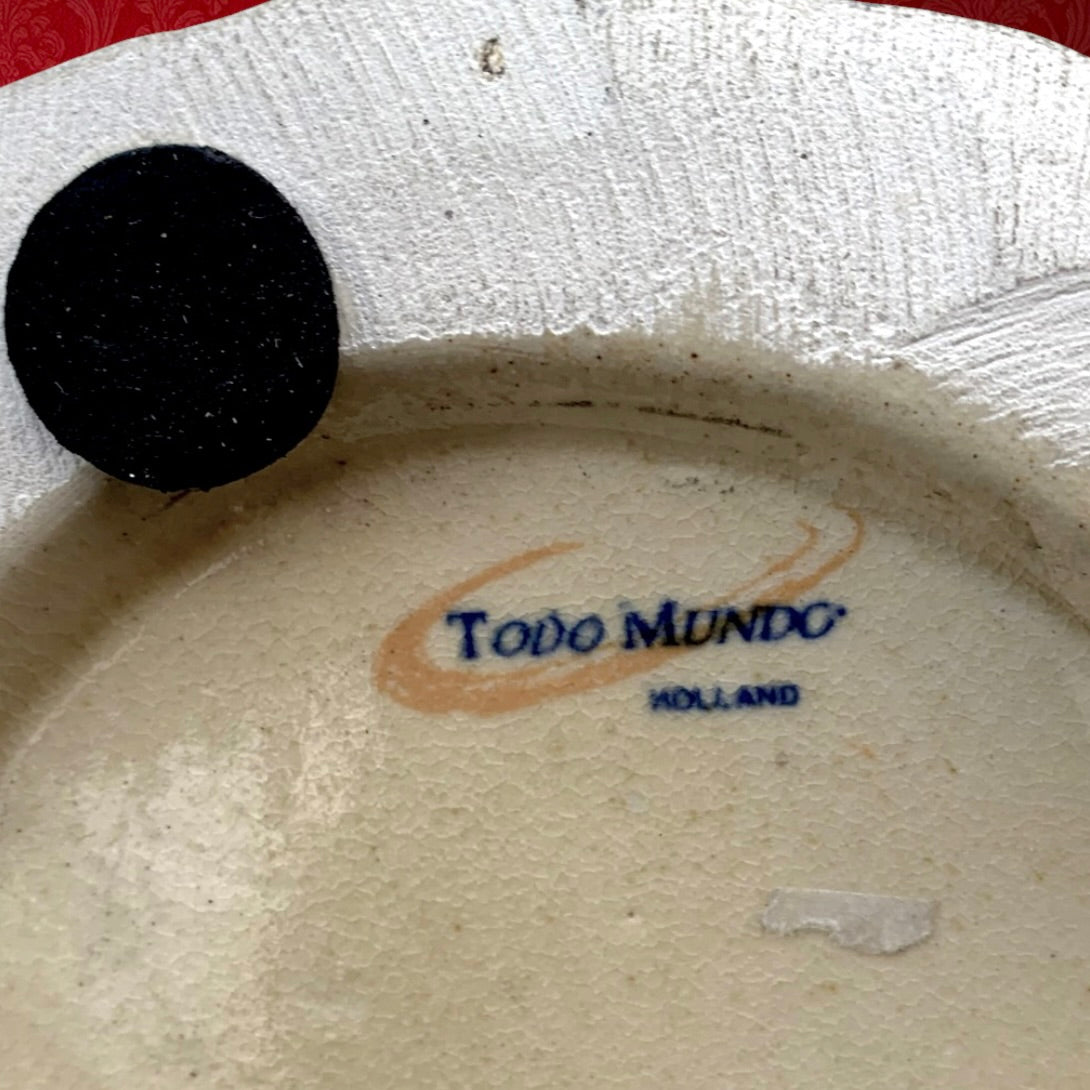 Grand vase Todo Mundo céramique noir blanc graphique années 90