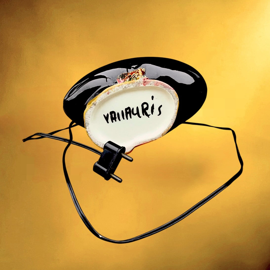 Lampe coquillage Vallauris vintage céramique poissons luminaire décoratif années 50 60