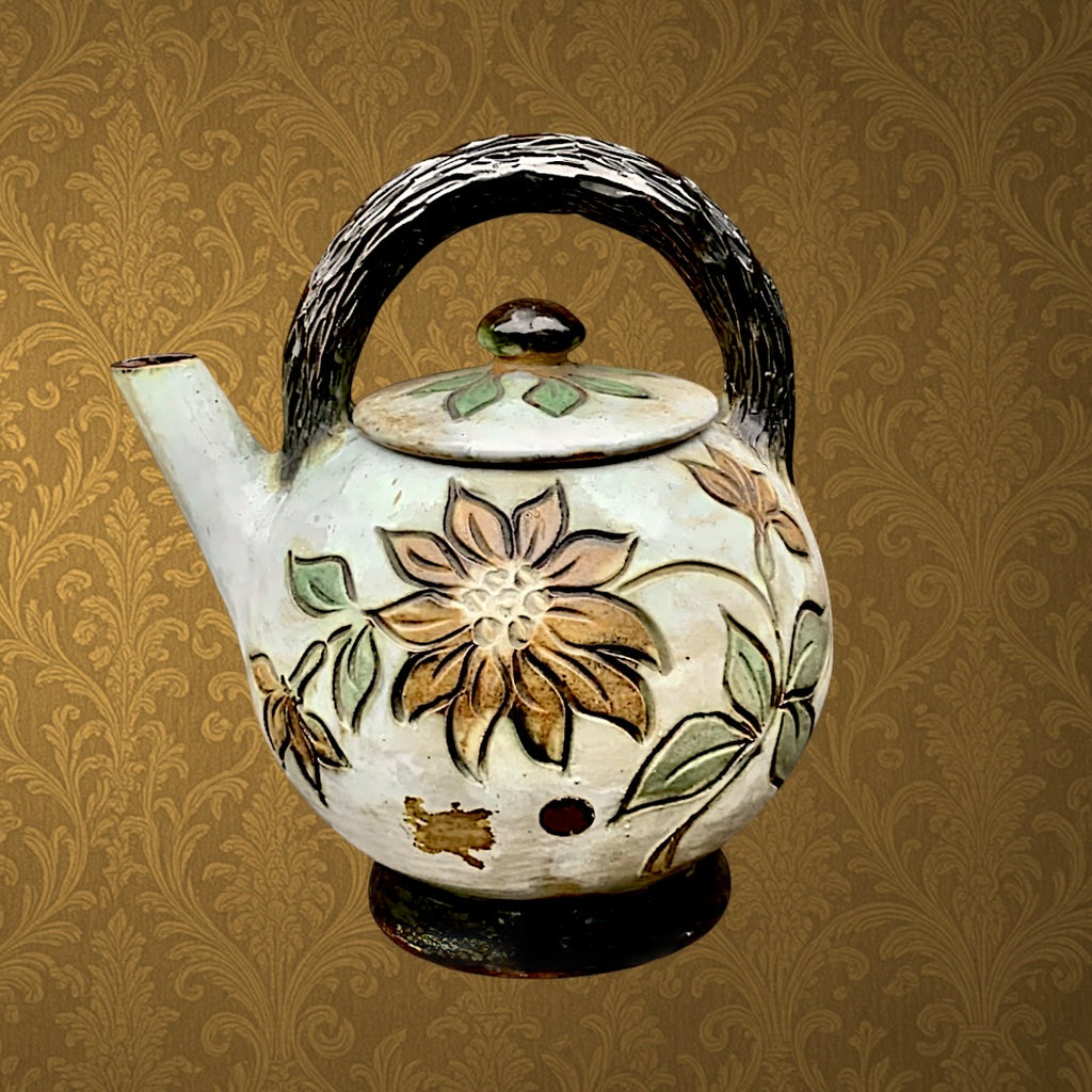 Bouilloire en grès signée Grégoire – Poterie de Bouffioulx – Céramique belge vintage