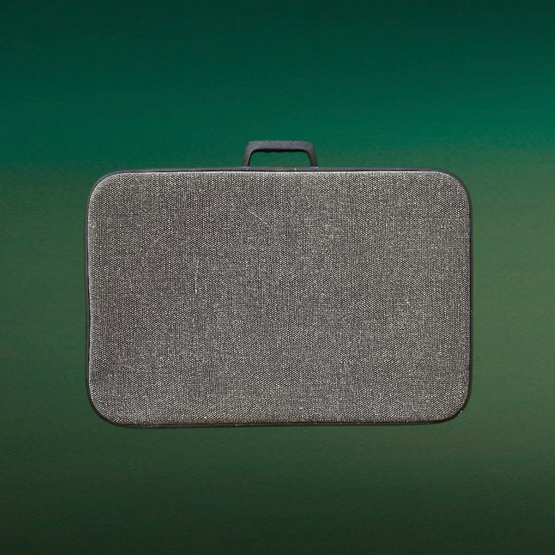 Valise vintage bleu marine moucheté blanc skaï années 60
