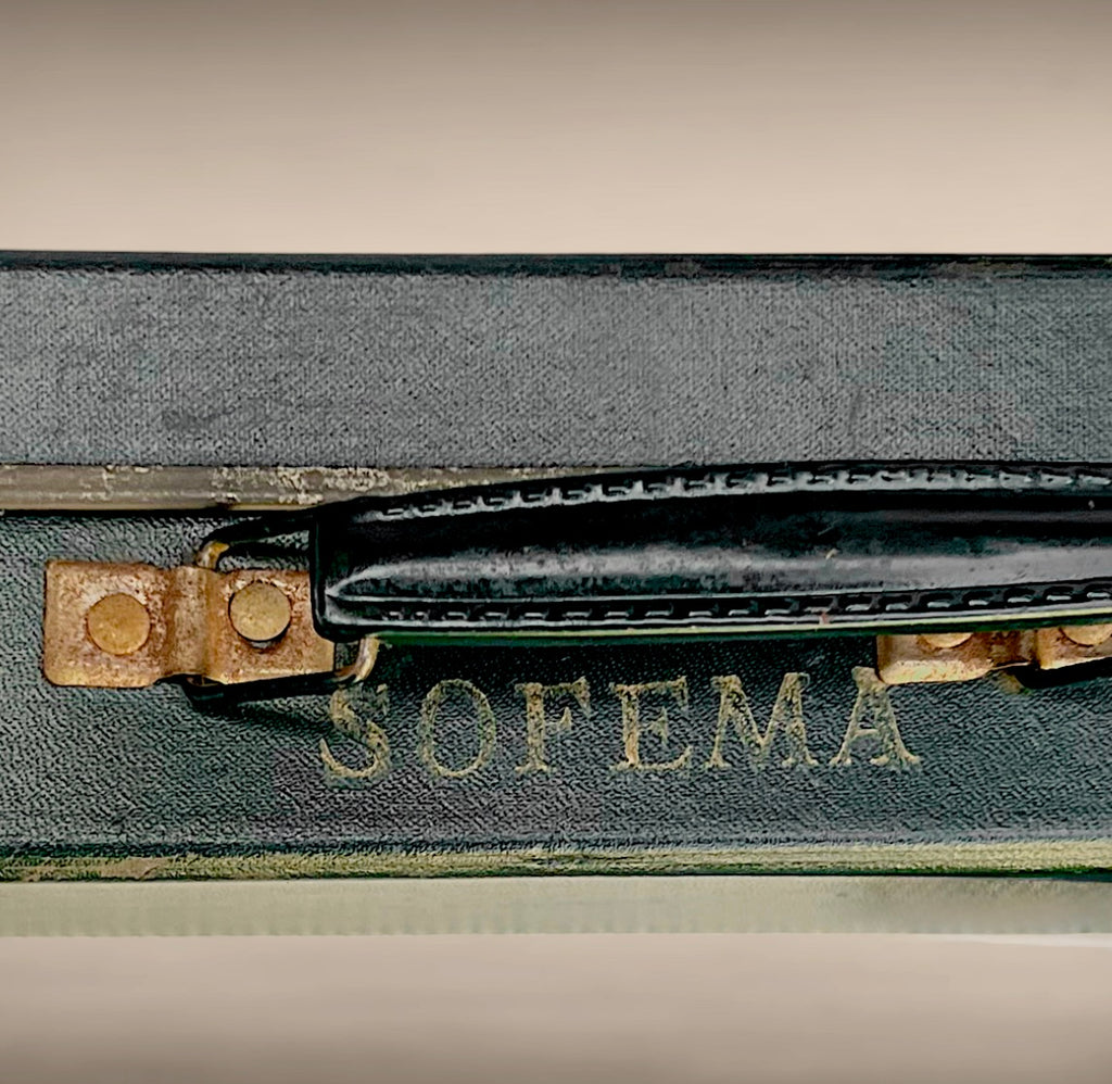 Valisette vintage SOFEMA carton enduit vert années 60 petite mallette rétro