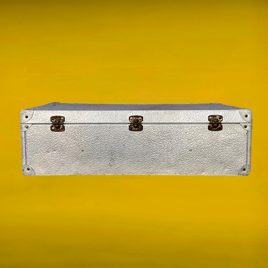 Valise Aluminium Vintage Effet Grain Cuir Grande Valise Rigide Industrielle
